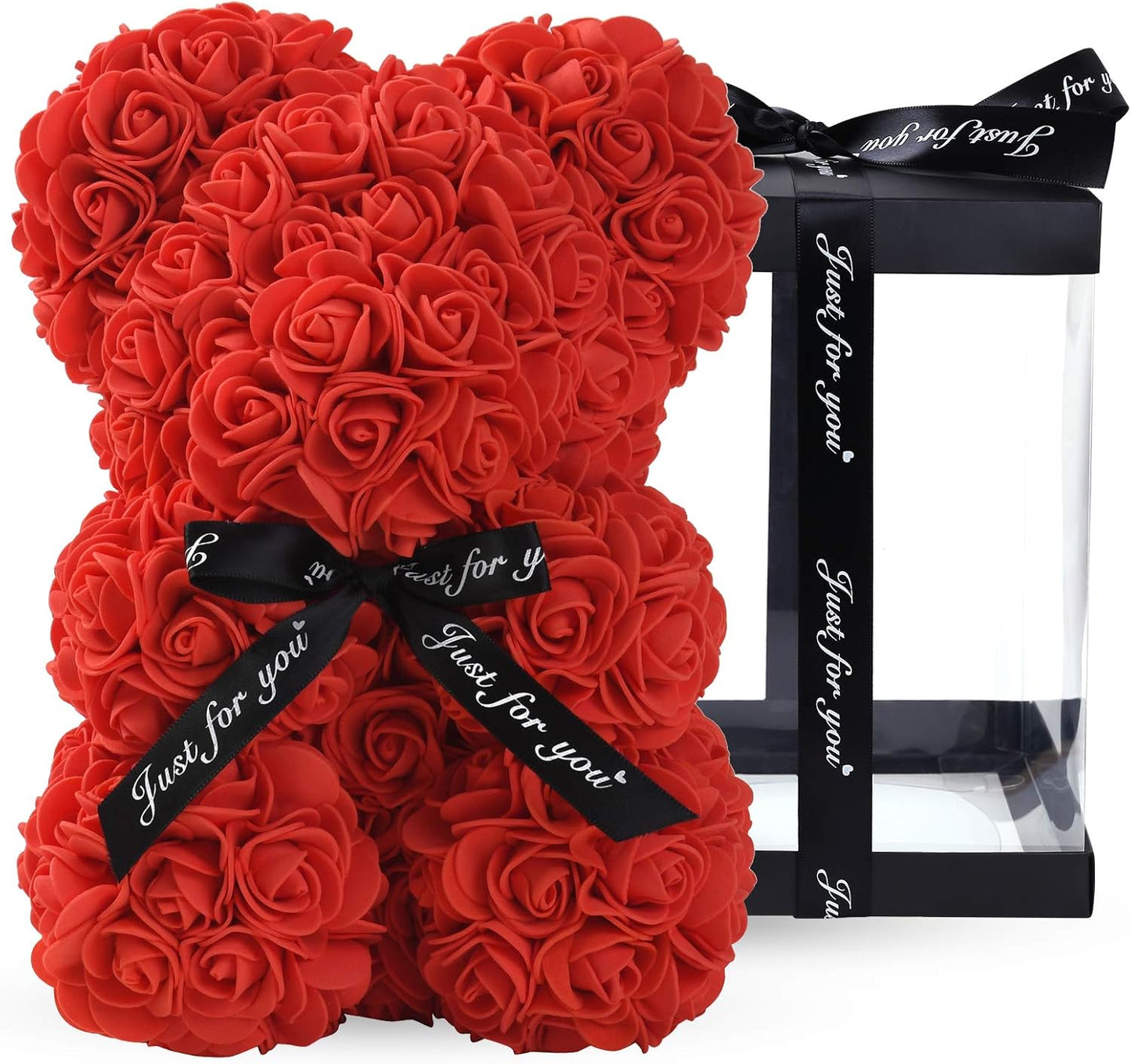 Rose Bear Rose Teddy Bear -10 inch Artificial Rose Flower Bear